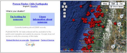 Google ra mắt trang web tìm người sau động đất ở Chile - 1