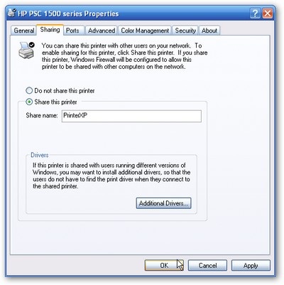 Chia sẻ máy in từ Windows XP/Vista với Windows 7 - 5 Chia sẻ máy in từ Windows XP/Vista với Windows 7 - 5