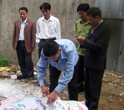 Đựng đá lạnh trong bao chứa thức ăn của... lợn - 1