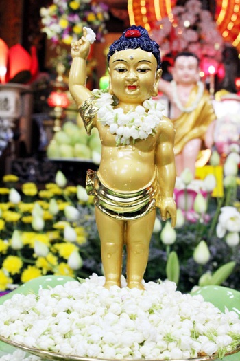 Phật tử múc nước tắm Phật trong ngày Đản sanh - 2 Phật tử múc nước tắm Phật trong ngày Đản sanh - 2