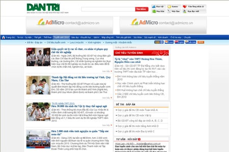 Dân trí ra mắt chuyên đề Tuyển sinh 2010 - 1
