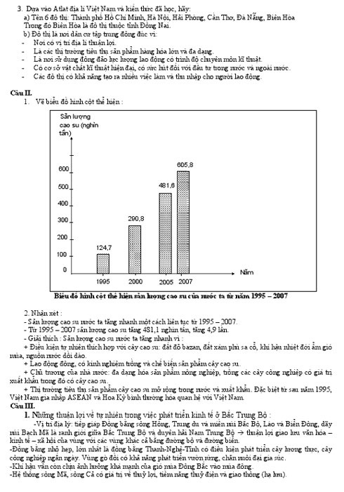 Gợi ý giải đề thi môn Địa lý tốt nghiệp THPT 2010 - 3 Gợi ý giải đề thi môn Địa lý tốt nghiệp THPT 2010 - 3