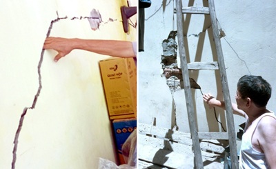 Thi công khách sạn, hàng chục ngôi nhà bị lún nứt nghiêm trọng   - 2