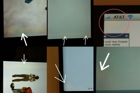 iPhone 4 bị vệt vàng trên màn hình và bị mất sóng - 1