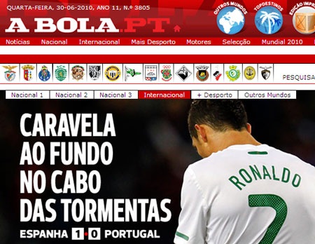 Báo chí Bồ Đào Nha chỉ trích Ronaldo và đồng đội - 1 Báo chí Bồ Đào Nha chỉ trích Ronaldo và đồng đội - 1
