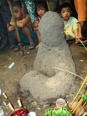 Náo loạn vì gò mối hình Đức Phật - 1