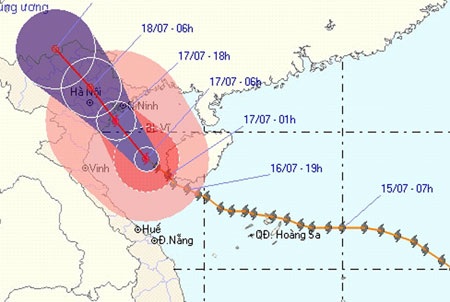 Bão Conson áp sát miền Bắc, Hà Nội chịu ảnh hưởng trực tiếp - 1 Bão Conson áp sát miền Bắc, Hà Nội chịu ảnh hưởng trực tiếp - 1