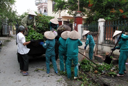 Bão lớn tan nhanh, dân Cát Hải hối hả dọn dẹp - 2 Bão lớn tan nhanh, dân Cát Hải hối hả dọn dẹp - 2