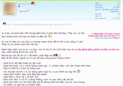 Cư dân mạng “choáng” kiểu “tìm bạn trai” của cô gái 14 tuổi - 1 Cư dân mạng “choáng” kiểu “tìm bạn trai” của cô gái 14 tuổi - 1