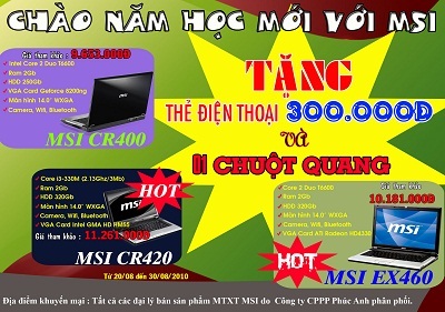 Chào năm học mới với MSI - 1 Chào năm học mới với MSI - 1