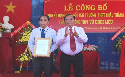 Trà Vinh: Đổi tên Trường THPT Châu Thành thành THPT Vũ Đình Liệu - 1 Trà Vinh: Đổi tên Trường THPT Châu Thành thành THPT Vũ Đình Liệu - 1
