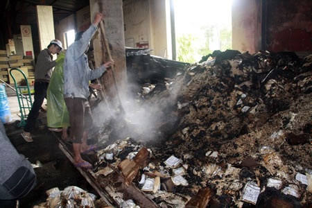 Cháy kho chứa hàng, thiệt hại trên 700 triệu đồng - 1