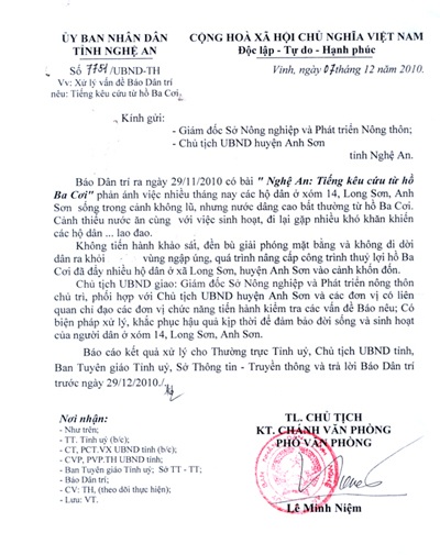 UBND tỉnh Nghệ An yêu cầu xử lý vấn đề báo Dân trí nêu - 1