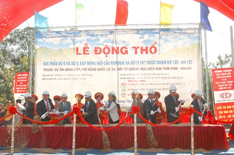 Khởi công xây cầu KonBrai trên QL 24 - 1