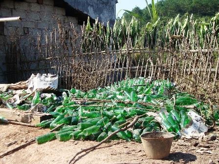 Dùng vỏ chai bia làm bờ rào - 8