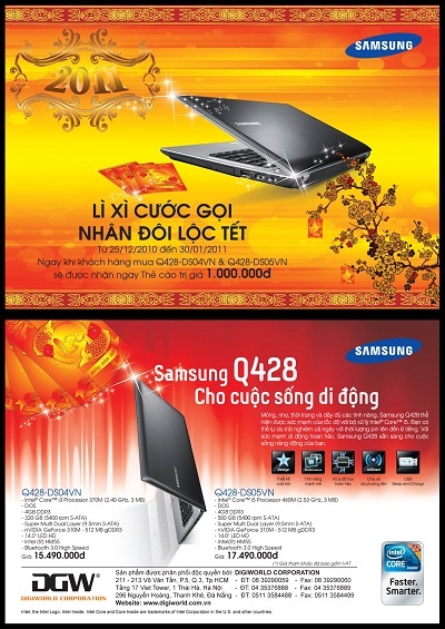 Samsung Q428 tặng 1 triệu đồng cước điện thoại - 1