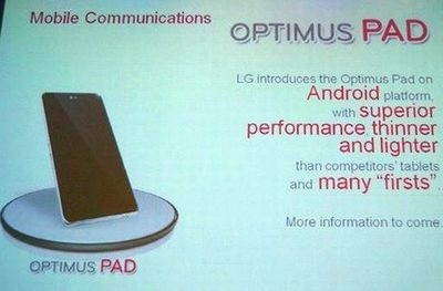 LG công bố cấu hình Optimus Pad và Optimus 3D - 1