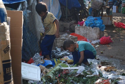 Xót lòng nhìn những đứa trẻ lượm ăn trái cây thối - 2