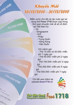Tặng 40% giá trị Fone1718 khi nạp tiền bằng thẻ cào Vinaphone - 3 Tặng 40% giá trị Fone1718 khi nạp tiền bằng thẻ cào Vinaphone - 3