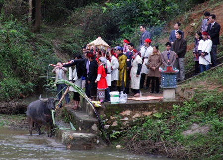 Lạ lùng lễ chém trâu hội đền Chín Gian - 1