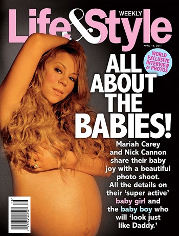 Mariah Carey khoe bụng bầu trên báo - 1 Mariah Carey khoe bụng bầu trên báo - 1