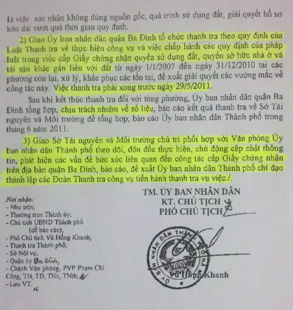 Hà Nội yêu cầu thanh tra việc cấp sổ đỏ tại quận Ba Đình - 1 Hà Nội yêu cầu thanh tra việc cấp sổ đỏ tại quận Ba Đình - 1