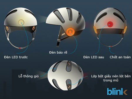 Mũ bảo hiểm gắn đèn xi-nhan - 1 Mũ bảo hiểm gắn đèn xi-nhan - 1