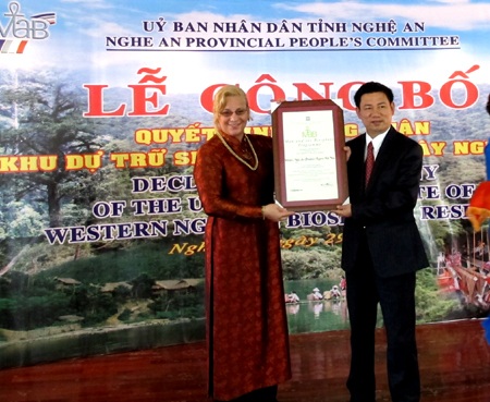 Nghệ An: Công bố quyết định công nhận Khu dự trữ sinh quyển miền Tây - 1