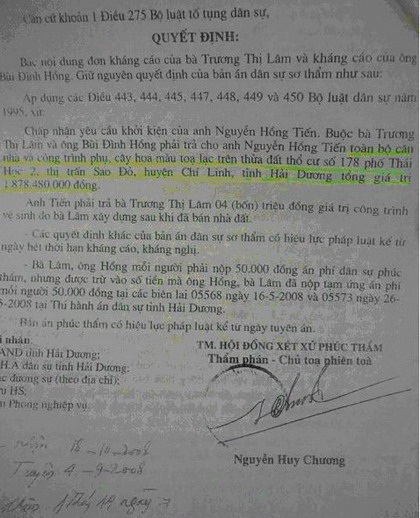 Tự ý “sáng tác” thêm nội dung bản án - 2 Tự ý “sáng tác” thêm nội dung bản án - 2