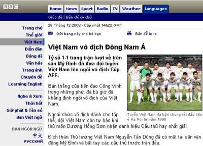 Báo chí quốc tế đồng loạt đưa tin Việt Nam vô địch - 2 Báo chí quốc tế đồng loạt đưa tin Việt Nam vô địch - 2