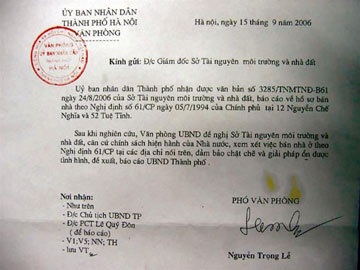 Đề nghị bán biệt thự nhà nước cho ông Hoàng Văn Nghiên - 1 Đề nghị bán biệt thự nhà nước cho ông Hoàng Văn Nghiên - 1