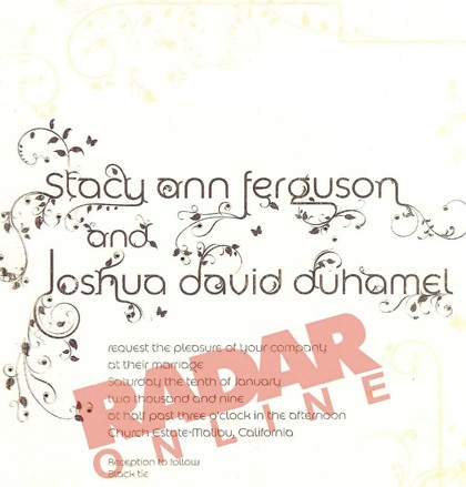 Xem thiệp mời đám cưới của Fergie và Josh Duhamel - 2