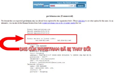 PAvietnam bị hack tên miền, hàng loạt website tê liệt - 1