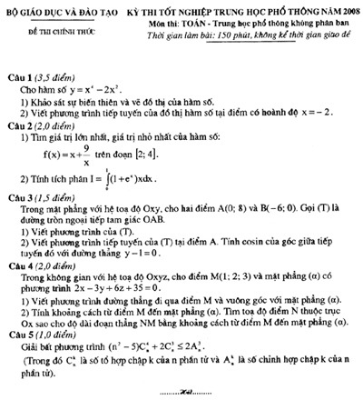 Môn Toán: "Bét nhất là 9 điểm" - 1 Môn Toán: "Bét nhất là 9 điểm" - 1