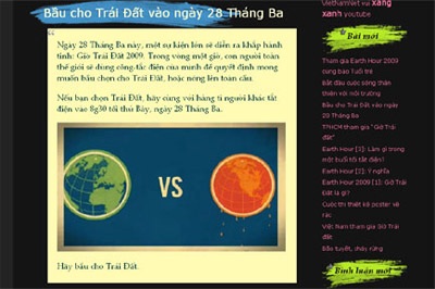 Hãy dành cho Trái đất một giờ “nghỉ ngơi” - 1 Hãy dành cho Trái đất một giờ “nghỉ ngơi” - 1