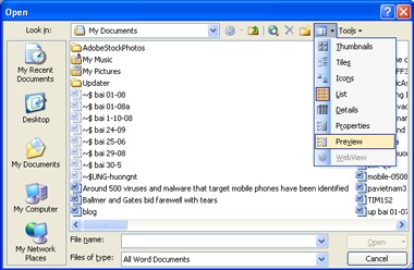 Mẹo nhỏ giúp đọc file Word mà không cần mở - 2 Mẹo nhỏ giúp đọc file Word mà không cần mở - 2