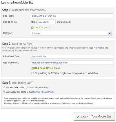 Tạo phiên bản trang web dành cho di động với MoFuse - 2