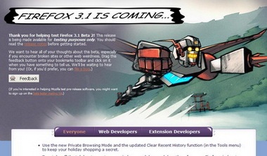 Lướt web "tuyệt đối riêng tư" với Firefox 3.1 beta 2 - 1