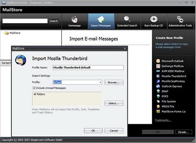Những tiện ích miễn phí sao lưu email - 1 Những tiện ích miễn phí sao lưu email - 1