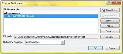 Tạo từ điển kiểm tra chính tả Tiếng Anh tùy biến trong Word 2007 - 1 Tạo từ điển kiểm tra chính tả Tiếng Anh tùy biến trong Word 2007 - 1