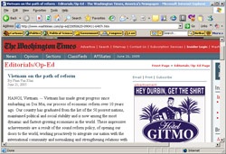 Thủ tướng Phan Văn Khải viết bài cho Washington Times - 1