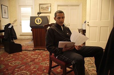 Chùm ảnh: Xem Obama chuẩn bị bài phát biểu nhậm chức - 5