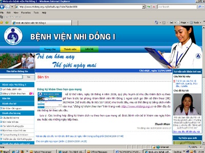 BV Nhi Đồng I tổ chức đăng ký khám bệnh qua mạng - 1 BV Nhi Đồng I tổ chức đăng ký khám bệnh qua mạng - 1