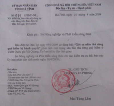 Kiểm tra tình trạng thú rừng quý hiếm bị “tận diệt” - 1