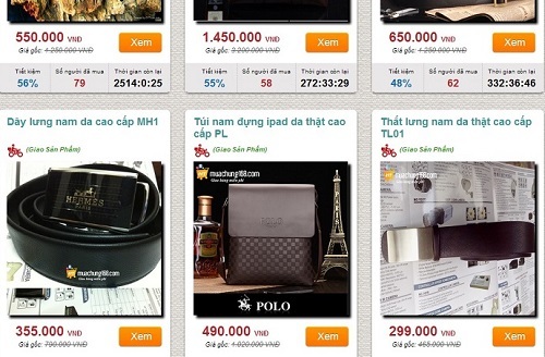 Trên trang muachungtb.vn giá dây lưng Hermes là 379.000 đồng