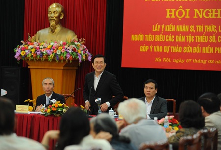 Chủ tịch nước đề nghị “đặt hàng” phản biện sửa Hiến pháp - 2 Chủ tịch nước Trương Tấn Sang đánh giá các ý kiến góp ý rất sâu sắc, tâm huyết.
