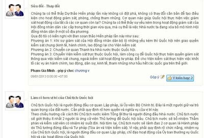 Bàn luận sôi nổi về tăng quyền hạn của Chủ tịch nước - 1 Nhiều ý kiến góp ý đăng tải trên duthaoonline đề xuất hướng tăng thẩm quyền cho Chủ tịch nước.