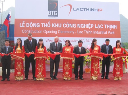 Khu Công nghiệp Lạc Thịnh được động thổ xây dựng ngày 29/11/2013.