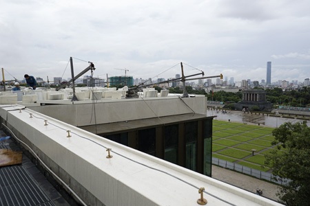 Tầm nhìn hướng về Lăng Chủ tịch Hồ Chí Minh từ tầng thượng của Nhà Quốc Hội