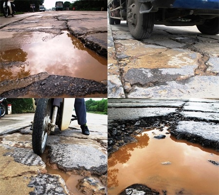 Sự xuống cấp thê thảm như thế này đang khiến nhiều người đặt câu hỏi về chất lượng công trình?